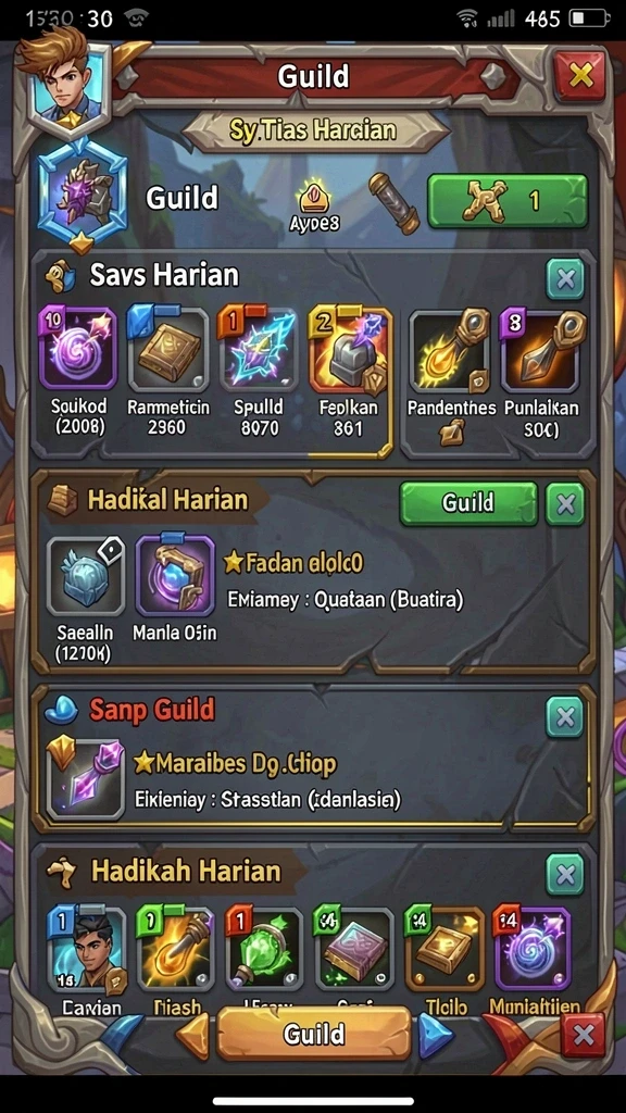Tangkapan layar menunjukkan karakter dalam mode upgrade.