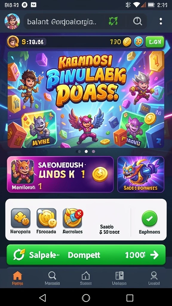 Screenshot menunjukkan pertempuran epik melawan monster.